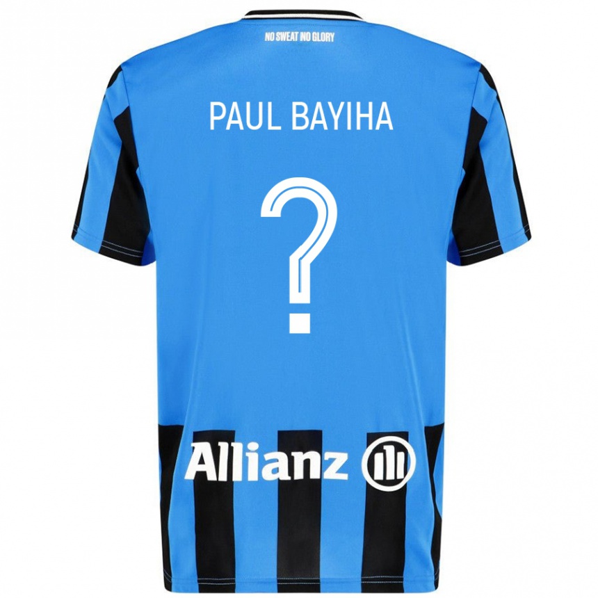 キッズフットボールJean Paul Bayiha#0スカイブルー ブラックホームシャツ2024/25ジャージーユニフォーム