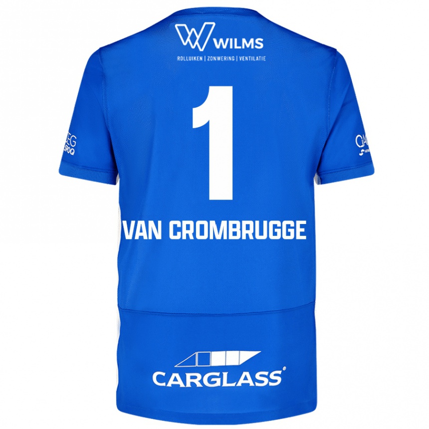 キッズフットボールHendrik Van Crombrugge#1青ホームシャツ2024/25ジャージーユニフォーム