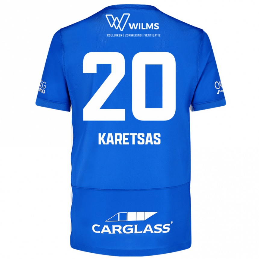 キッズフットボールKonstantinos Karetsas#20青ホームシャツ2024/25ジャージーユニフォーム