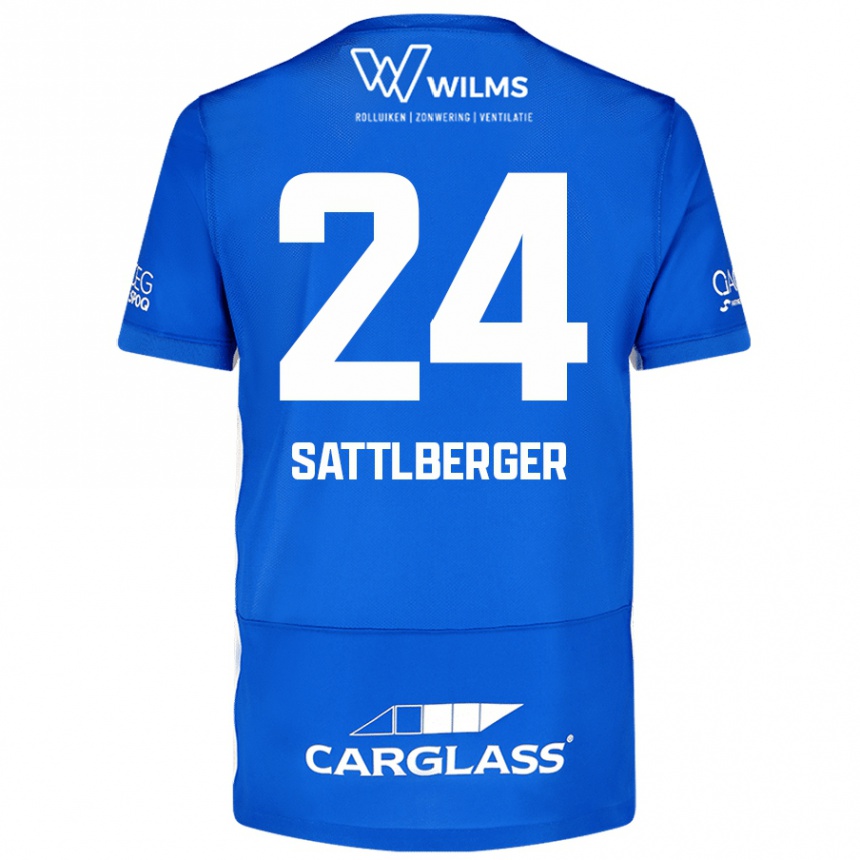 キッズフットボールNikolas Sattlberger#24青ホームシャツ2024/25ジャージーユニフォーム