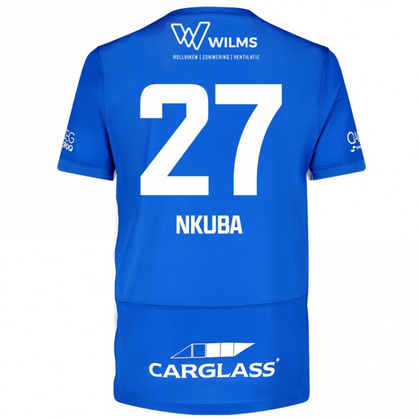 キッズフットボールKen Nkuba#27青ホームシャツ2024/25ジャージーユニフォーム