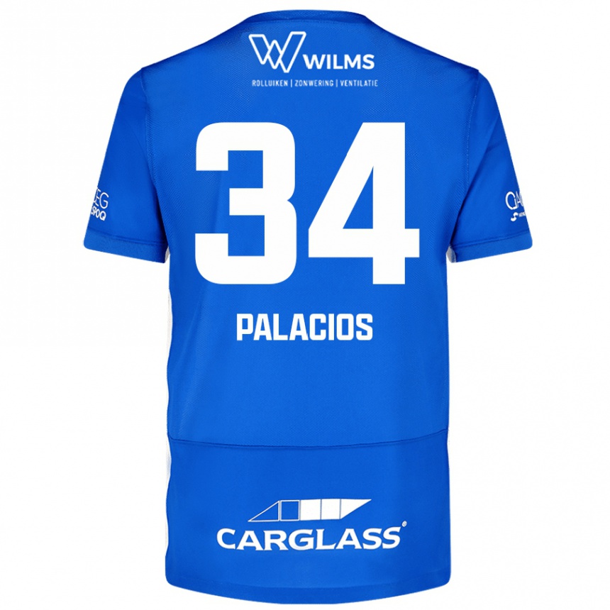 キッズフットボールAdrián Palacios#34青ホームシャツ2024/25ジャージーユニフォーム