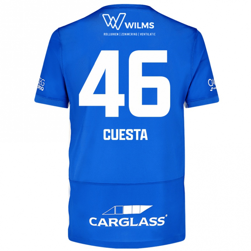 キッズフットボールCarlos Cuesta#46青ホームシャツ2024/25ジャージーユニフォーム