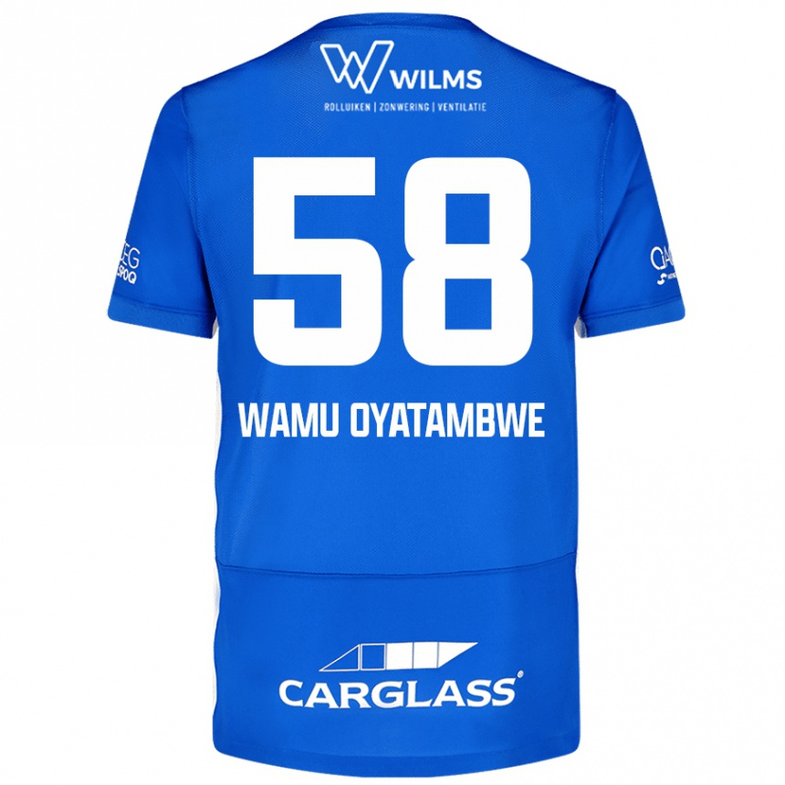 キッズフットボールMatthias Wamu Oyatambwe#58青ホームシャツ2024/25ジャージーユニフォーム