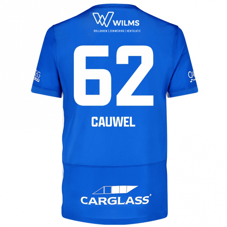 キッズフットボールMichiel Cauwel#62青ホームシャツ2024/25ジャージーユニフォーム