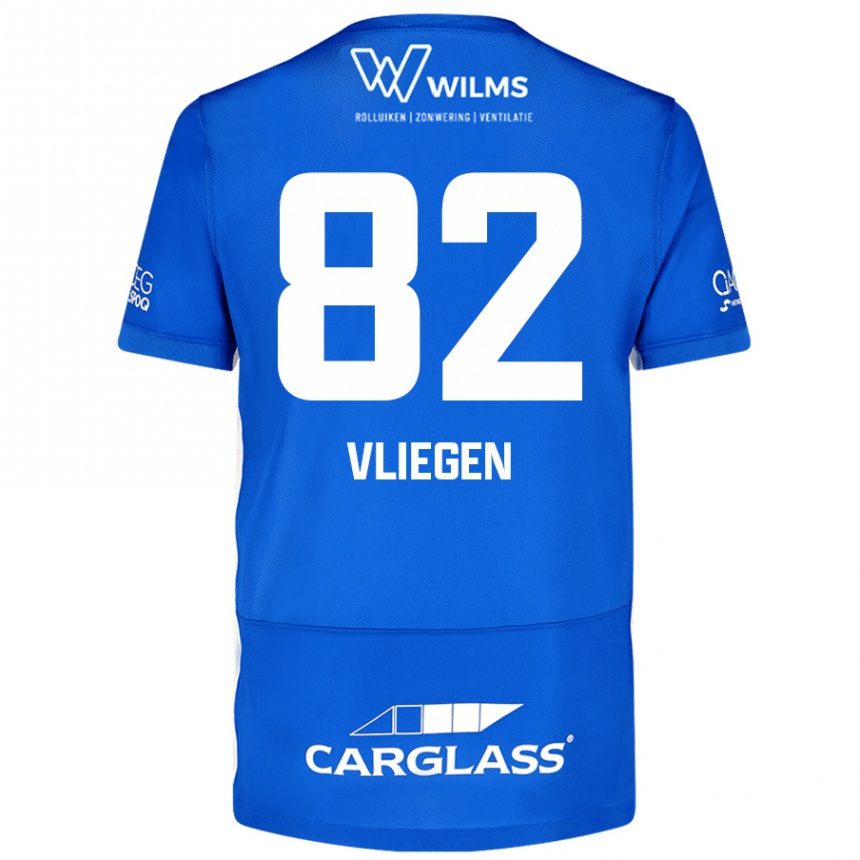 キッズフットボールOlivier Vliegen#82青ホームシャツ2024/25ジャージーユニフォーム