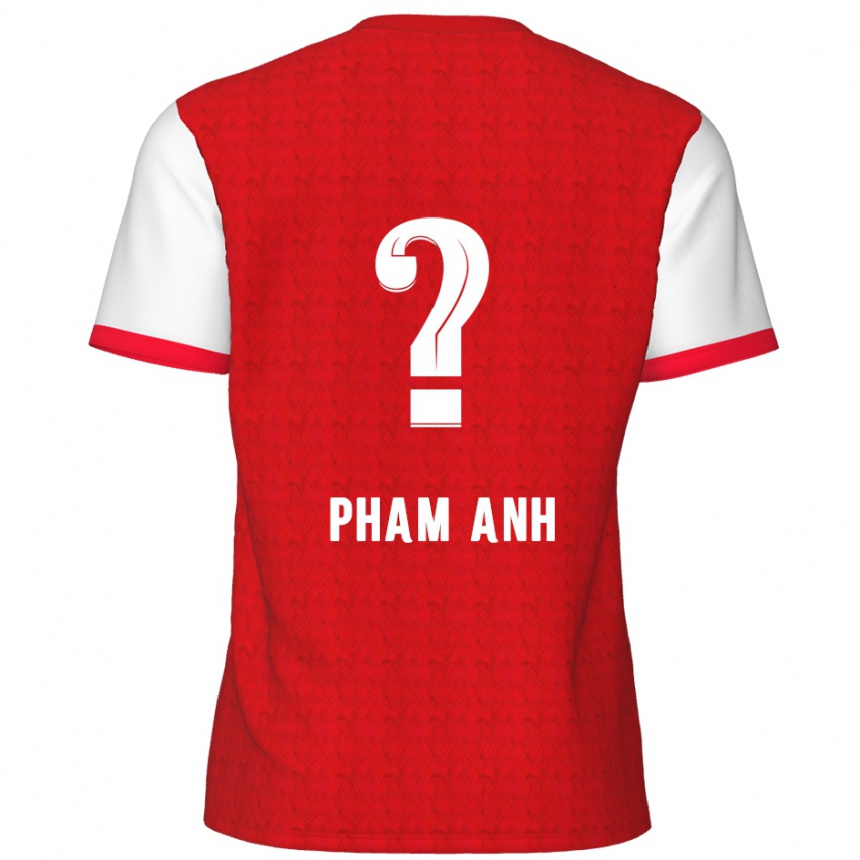 キッズフットボールKhoi Pham Anh#0赤 白ホームシャツ2024/25ジャージーユニフォーム