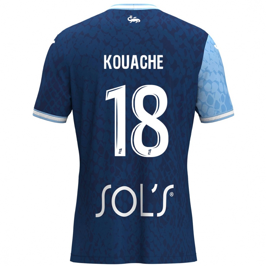 キッズフットボールÉva Kouache#18スカイブルー ダークブルーホームシャツ2024/25ジャージーユニフォーム