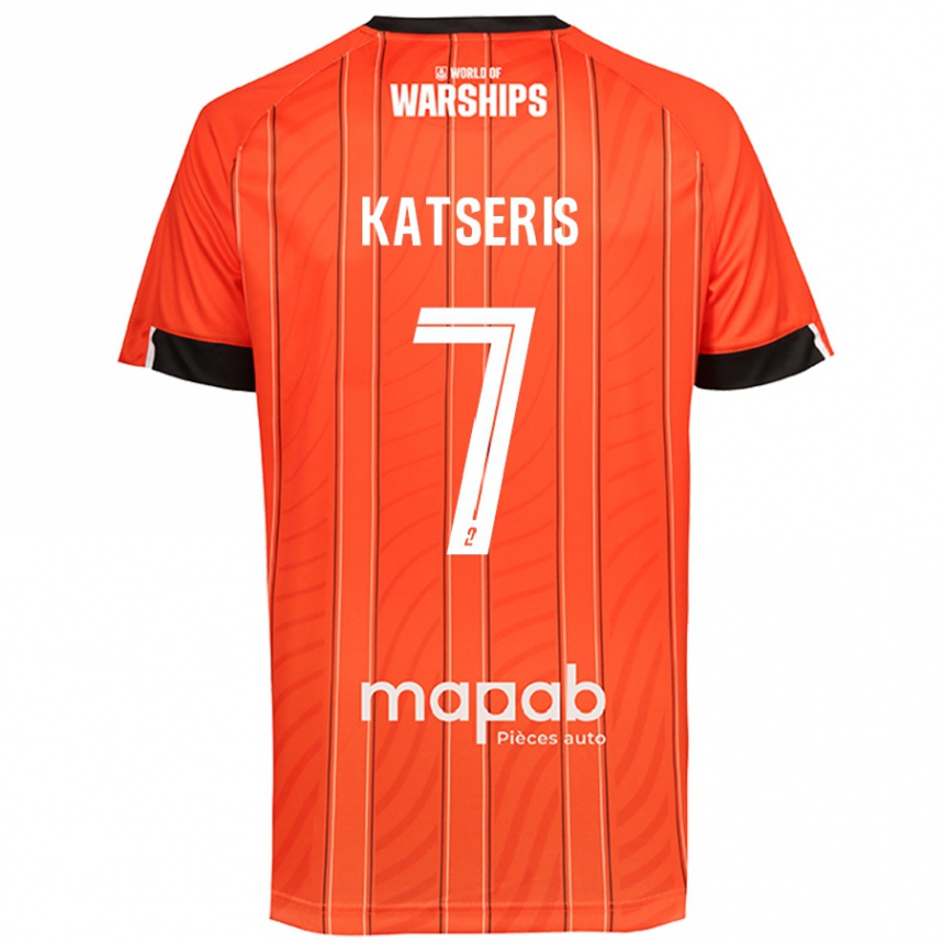 キッズフットボールPanos Katseris#7オレンジホームシャツ2024/25ジャージーユニフォーム