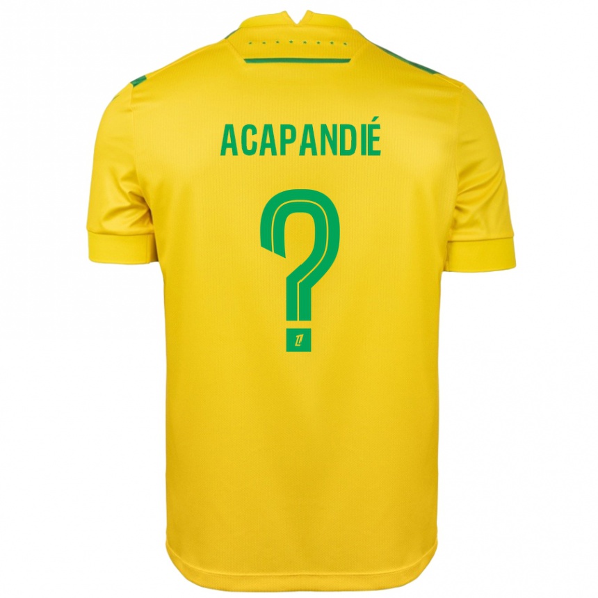 キッズフットボールMathieu Acapandié#0黄緑ホームシャツ2024/25ジャージーユニフォーム