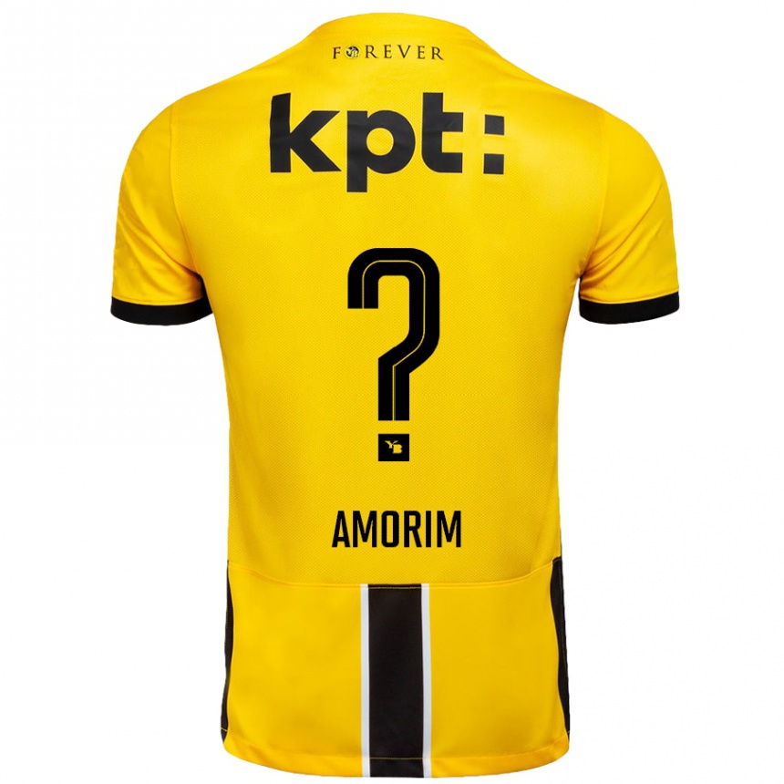 キッズフットボールRui Amorim#0黄 黒ホームシャツ2024/25ジャージーユニフォーム