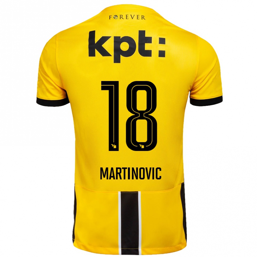 キッズフットボールDenis Martinovic#18黄 黒ホームシャツ2024/25ジャージーユニフォーム