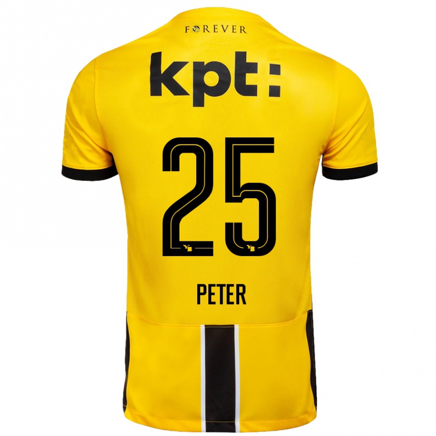 キッズフットボールLuc Peter#25黄 黒ホームシャツ2024/25ジャージーユニフォーム