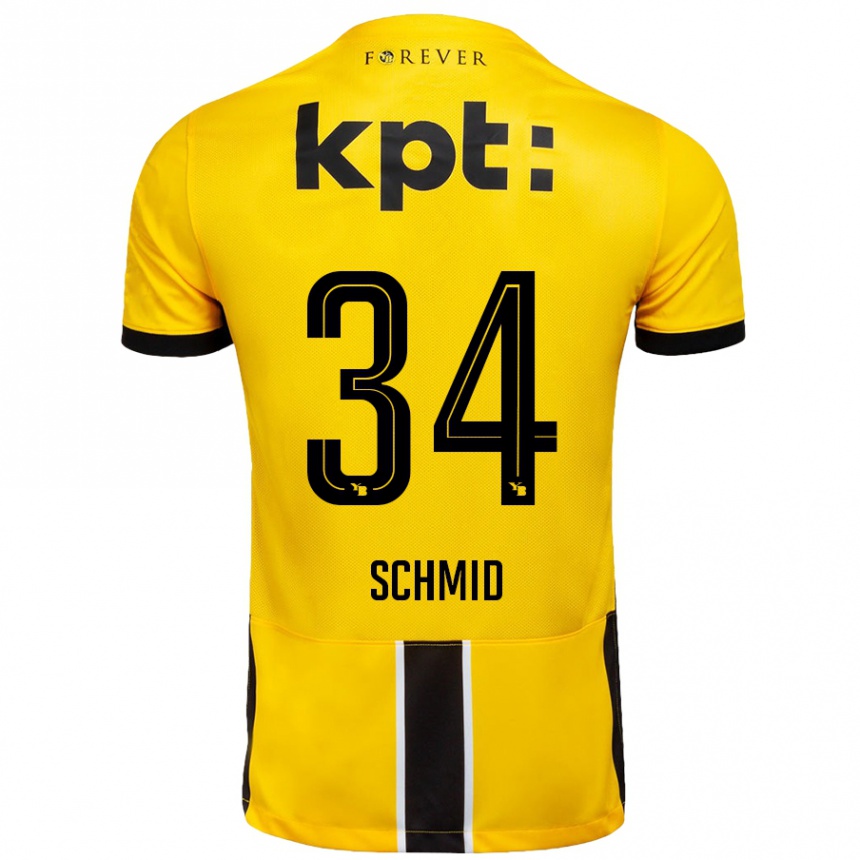 キッズフットボールCéline Schmid#34黄 黒ホームシャツ2024/25ジャージーユニフォーム