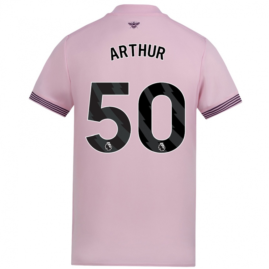 キッズフットボールBenjamin Arthur#50ピンクアウェイシャツ2024/25ジャージーユニフォーム