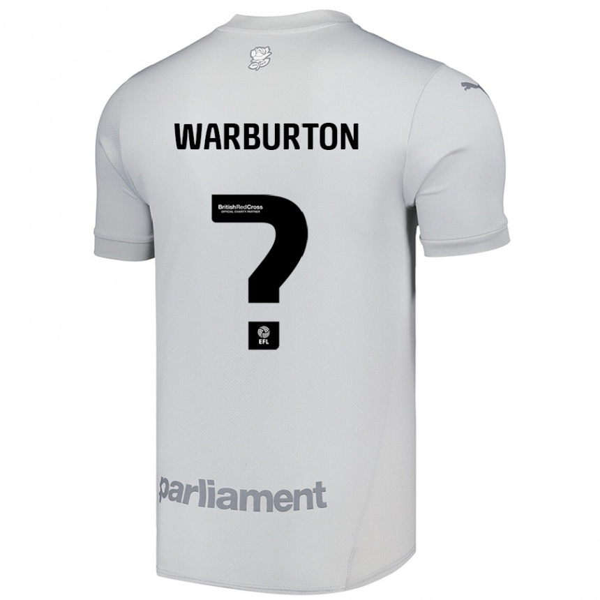 キッズフットボールOwen Warburton#0シルバーグレーアウェイシャツ2024/25ジャージーユニフォーム