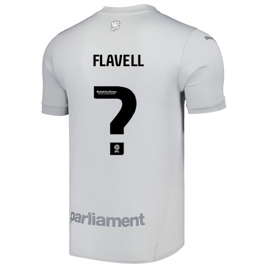 キッズフットボールKieran Flavell#0シルバーグレーアウェイシャツ2024/25ジャージーユニフォーム