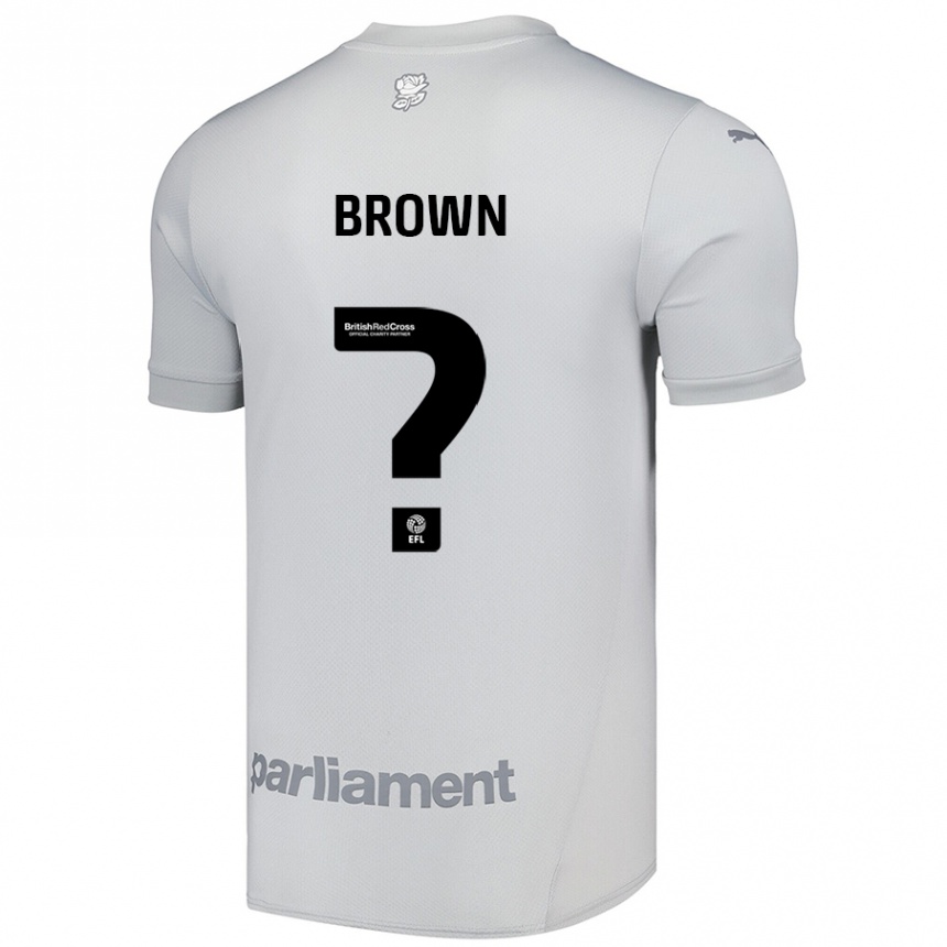 キッズフットボールKim Brown#0シルバーグレーアウェイシャツ2024/25ジャージーユニフォーム