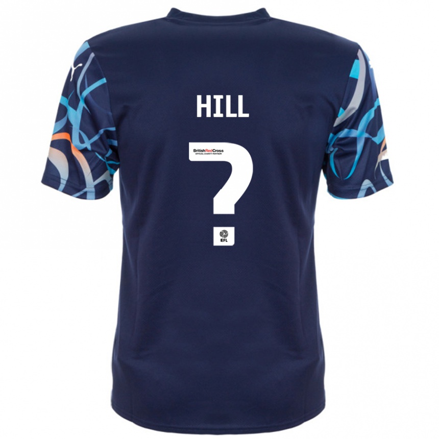 キッズフットボールTyler Hill#0ネイビーブルーアウェイシャツ2024/25ジャージーユニフォーム