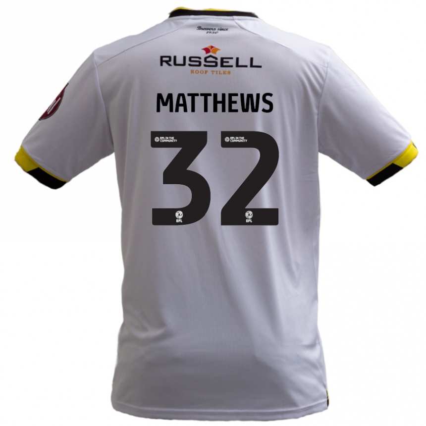 キッズフットボールDaniel Matthews#32白アウェイシャツ2024/25ジャージーユニフォーム