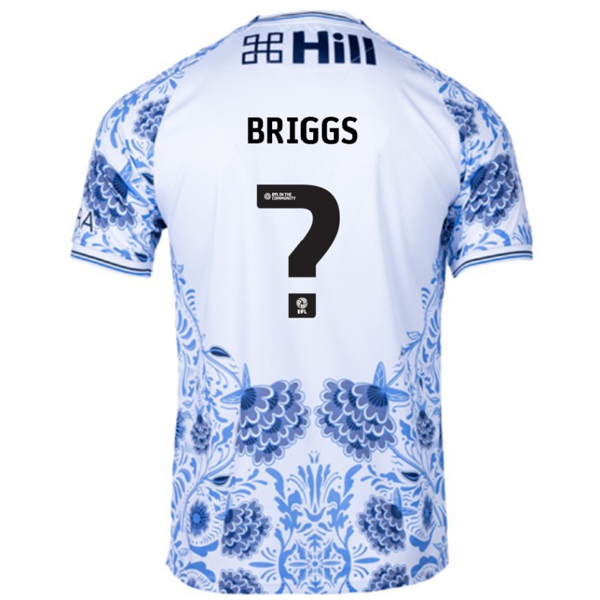 キッズフットボールJj Briggs#0ホワイト ブルーアウェイシャツ2024/25ジャージーユニフォーム