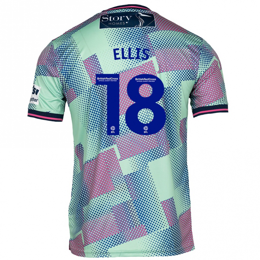 キッズフットボールJack Ellis#18緑アウェイシャツ2024/25ジャージーユニフォーム