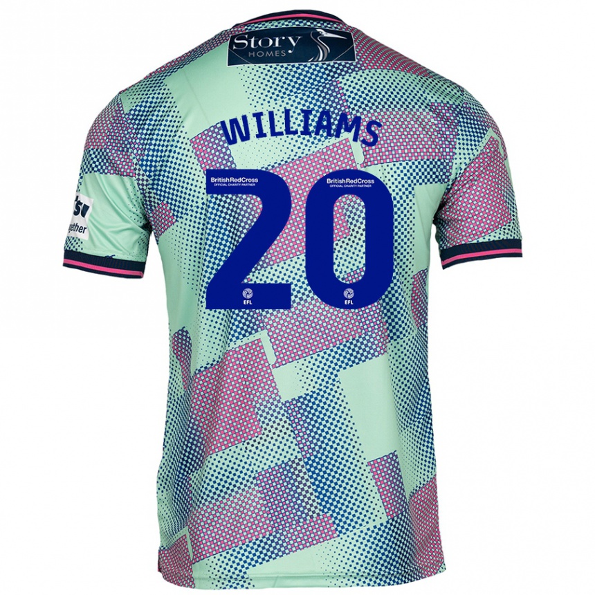 キッズフットボールBen Williams#20緑アウェイシャツ2024/25ジャージーユニフォーム