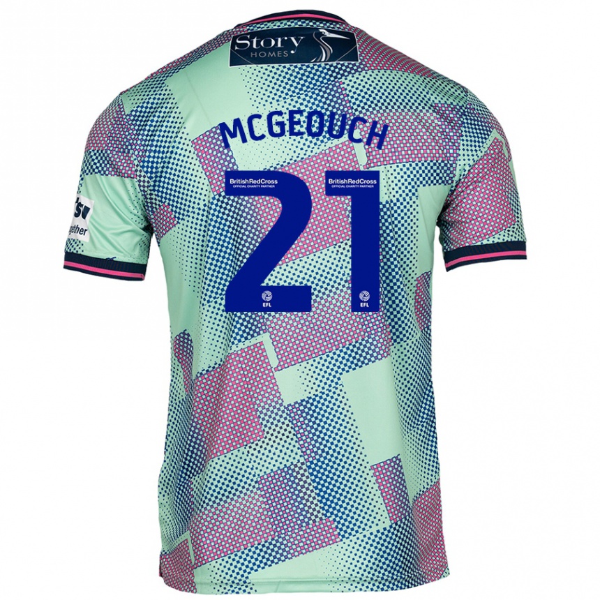 キッズフットボールDylan Mcgeouch#21緑アウェイシャツ2024/25ジャージーユニフォーム