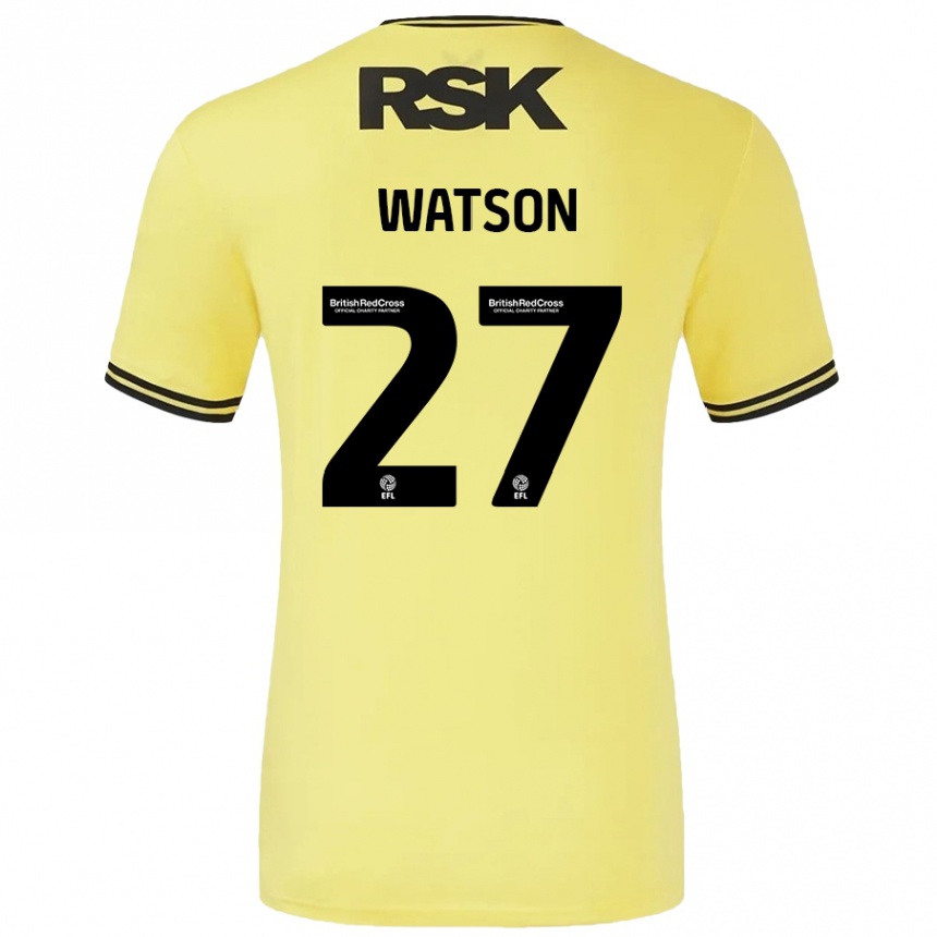 キッズフットボールTennai Watson#27黄 黒アウェイシャツ2024/25ジャージーユニフォーム