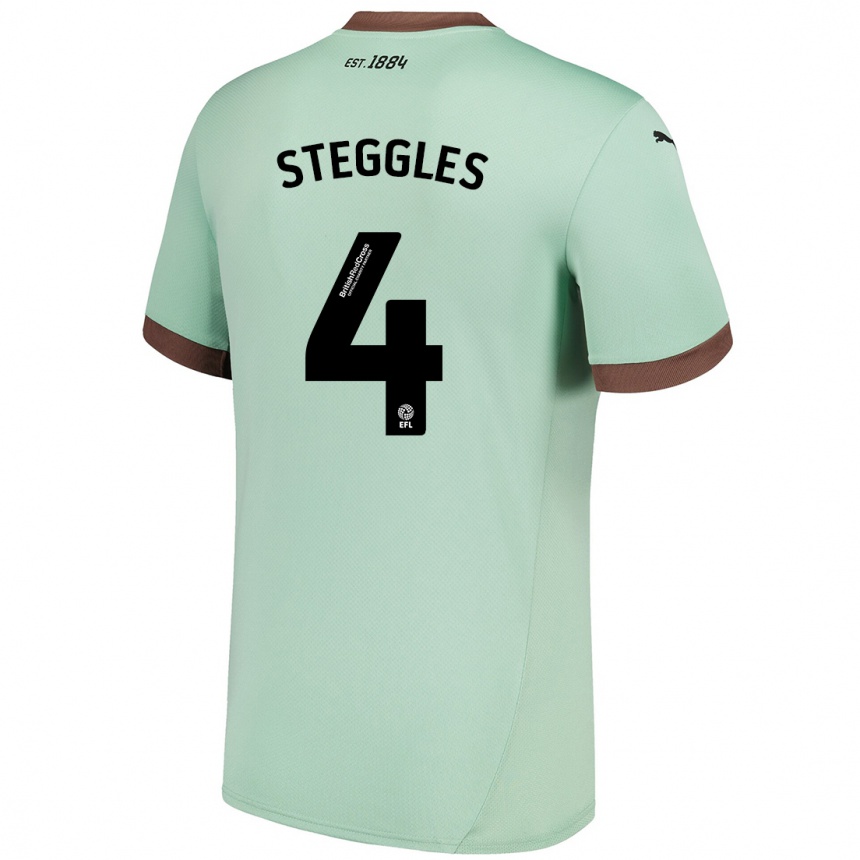 キッズフットボールCharlotte Steggles#4淡い緑アウェイシャツ2024/25ジャージーユニフォーム