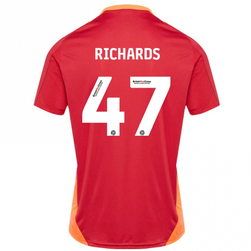 キッズフットボールJake Richards#47ブルーオフホワイトアウェイシャツ2024/25ジャージーユニフォーム