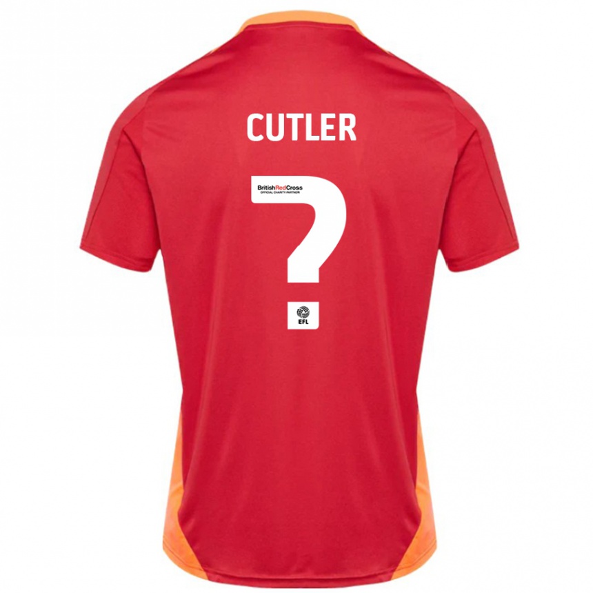 キッズフットボールTheo Cutler#0ブルーオフホワイトアウェイシャツ2024/25ジャージーユニフォーム