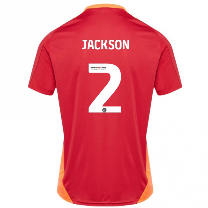 キッズフットボールBow Jackson#2ブルーオフホワイトアウェイシャツ2024/25ジャージーユニフォーム