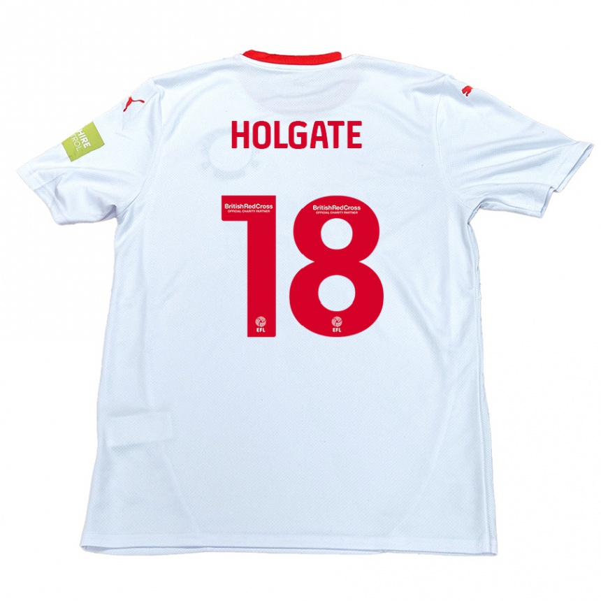 キッズフットボールHarrison Holgate#18白アウェイシャツ2024/25ジャージーユニフォーム