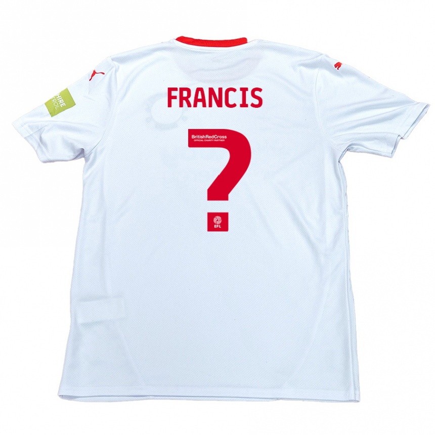 キッズフットボールDannen Francis#0白アウェイシャツ2024/25ジャージーユニフォーム