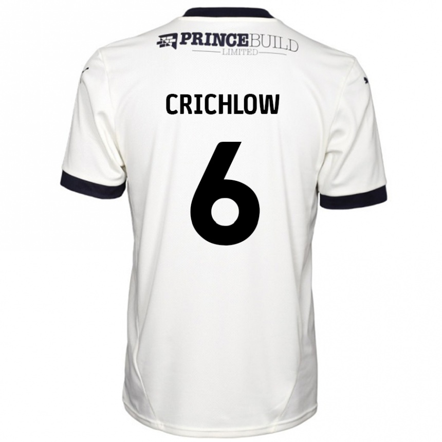 キッズフットボールRomoney Crichlow#6オフホワイト ブラックアウェイシャツ2024/25ジャージーユニフォーム