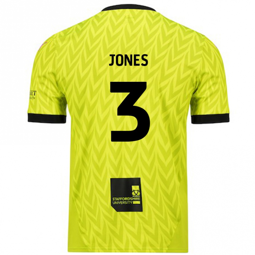 キッズフットボールDan Jones#3蛍光グリーンアウェイシャツ2024/25ジャージーユニフォーム