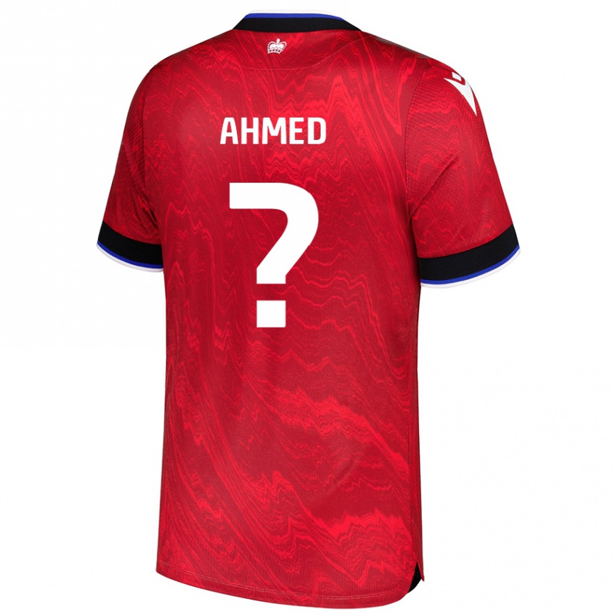 キッズフットボールAshqar Ahmed#0赤黒アウェイシャツ2024/25ジャージーユニフォーム