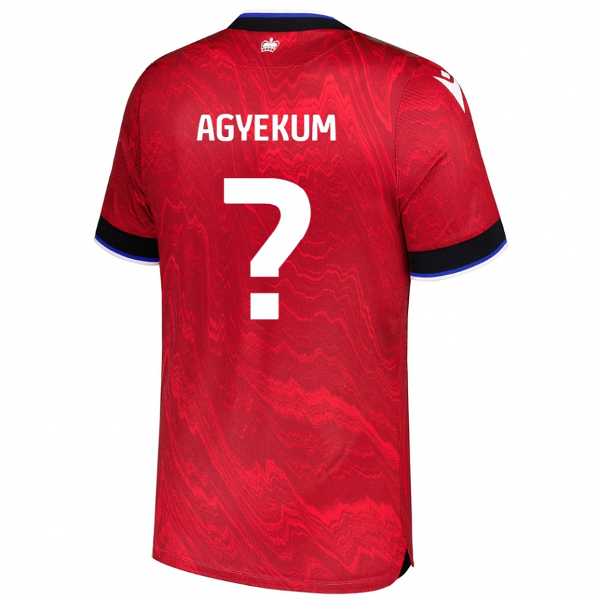 キッズフットボールHenry Agyekum#0赤黒アウェイシャツ2024/25ジャージーユニフォーム