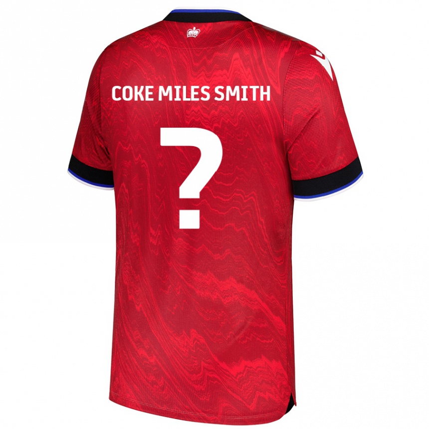 キッズフットボールKiyan Coke Miles Smith#0赤黒アウェイシャツ2024/25ジャージーユニフォーム