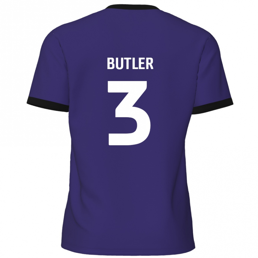 キッズフットボールDan Butler#3紫アウェイシャツ2024/25ジャージーユニフォーム