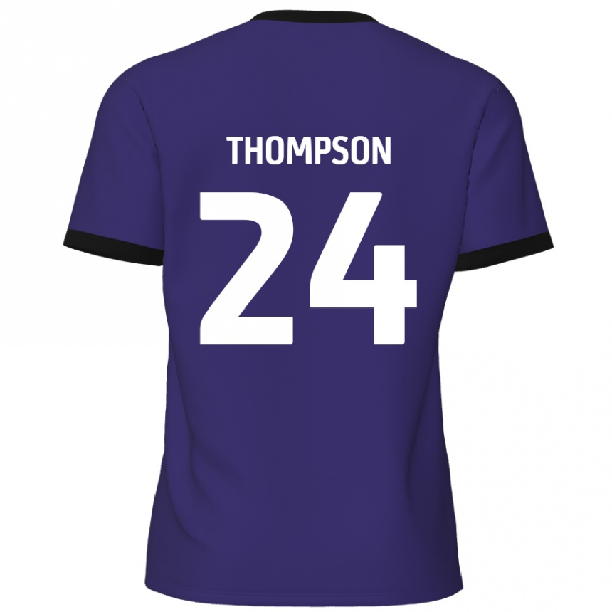 キッズフットボールBen Thompson#24紫アウェイシャツ2024/25ジャージーユニフォーム