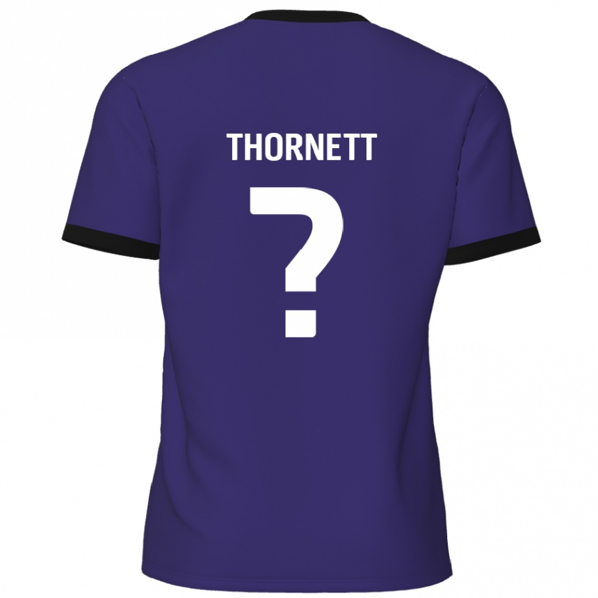 キッズフットボールAlfie Thornett#0紫アウェイシャツ2024/25ジャージーユニフォーム