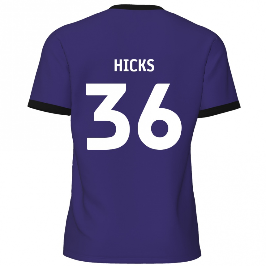 キッズフットボールDavid Hicks#36紫アウェイシャツ2024/25ジャージーユニフォーム