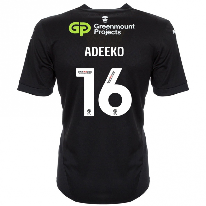 キッズフットボールBaba Adeeko#16黒アウェイシャツ2024/25ジャージーユニフォーム