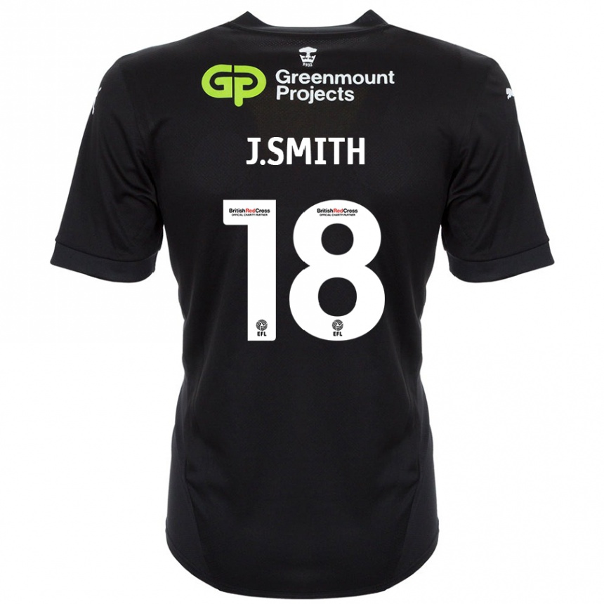 キッズフットボールJonny Smith#18黒アウェイシャツ2024/25ジャージーユニフォーム