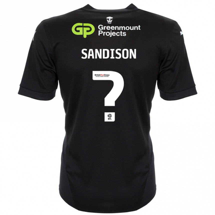 キッズフットボールNathan Sandison#0黒アウェイシャツ2024/25ジャージーユニフォーム