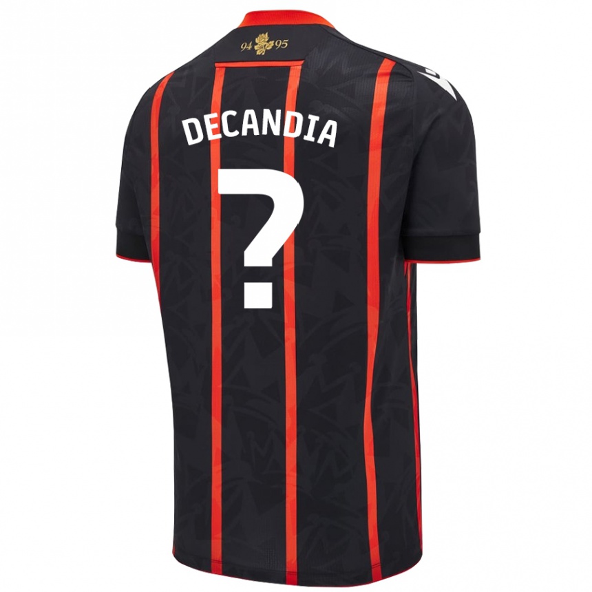 キッズフットボールMichael Decandia#0黒 赤アウェイシャツ2024/25ジャージーユニフォーム