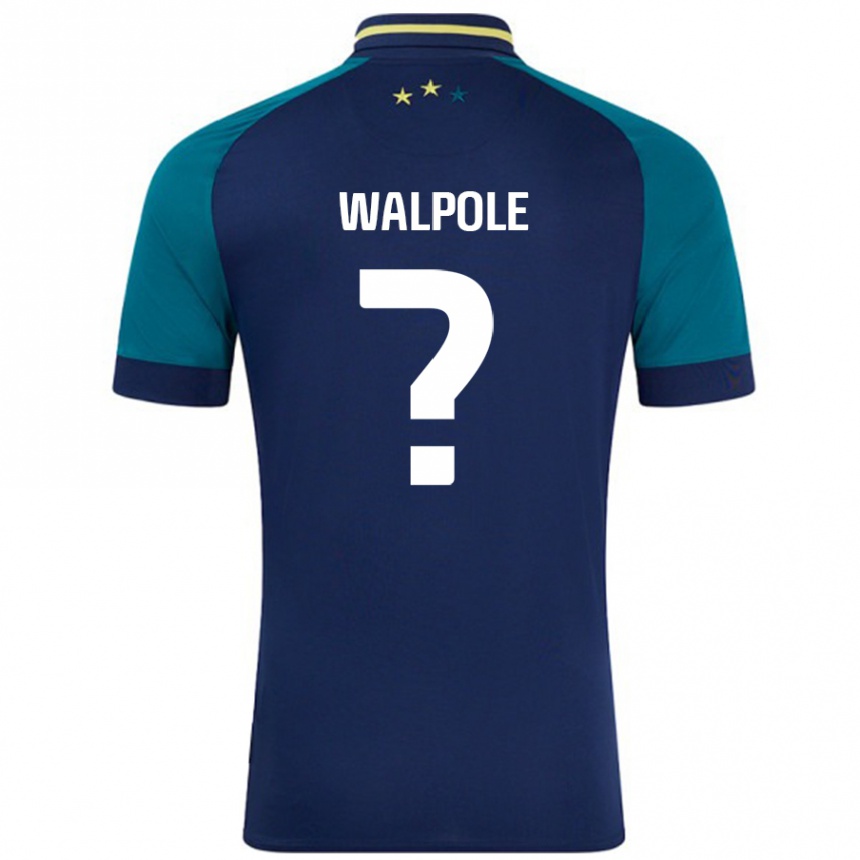 キッズフットボールAlex Walpole#0ネイビー ダークグリーンアウェイシャツ2024/25ジャージーユニフォーム