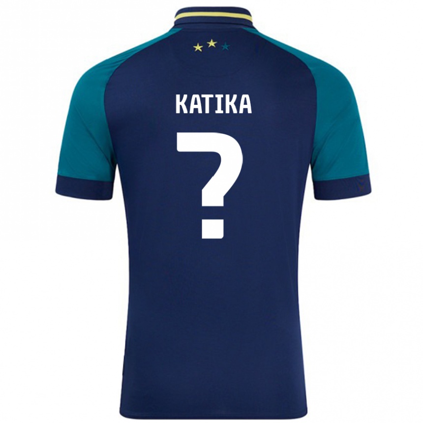 キッズフットボールEmick Katika#0ネイビー ダークグリーンアウェイシャツ2024/25ジャージーユニフォーム